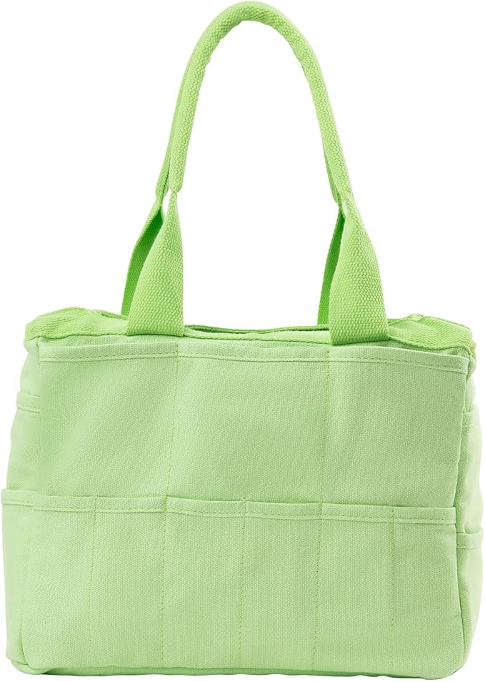 Soolla Studio Bag: Pottery Tool Bag & Craft Storage, Art Supply Organizer, Washable Tote, Knitting Yarn, Crochet Projects, 30 Pockets, 20+ Canvas Colors, Gift For Artists & Teachers (Lime Drip)