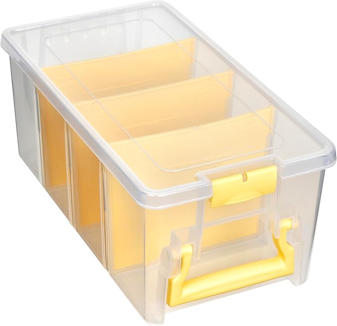 ArtBin 6925JY Semi Satchel with Yellow Accents Storage Container, Clear (Pack of 4)