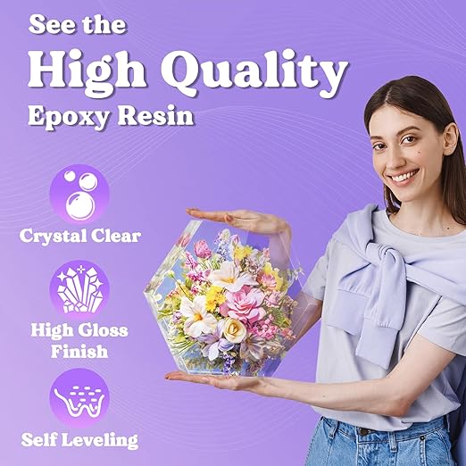 LET'S RESIN 1/2 Gallon Casting Epoxy Resin,Bubble Free & Crystal Clear Epoxy Kit,2 Part Resin and Hardener for Jewelry Making,Crafts,Art