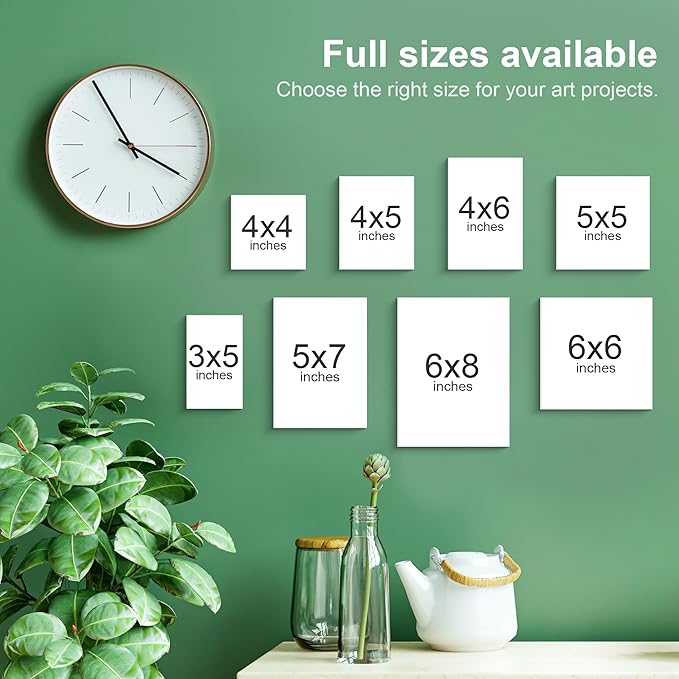 PHOENIX Small Painting Canvas Panels 4x6 Inch, 24 Bulk Pack - 8 Oz Triple Primed 100% Cotton Acid Free Canvas Boards for Painting, White Blank Flat Canvas Boards for Acrylic, Oil Paints
