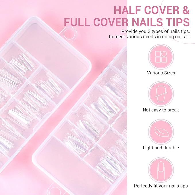 SAVILAND Acrylic Nail Kit with Drill: Professional Nails Kit Acrylic Set with Everything U V Light Nail Art Brush Glitter Powder Nail Stuff for Home DIY Salon Use Christmas Gift Set