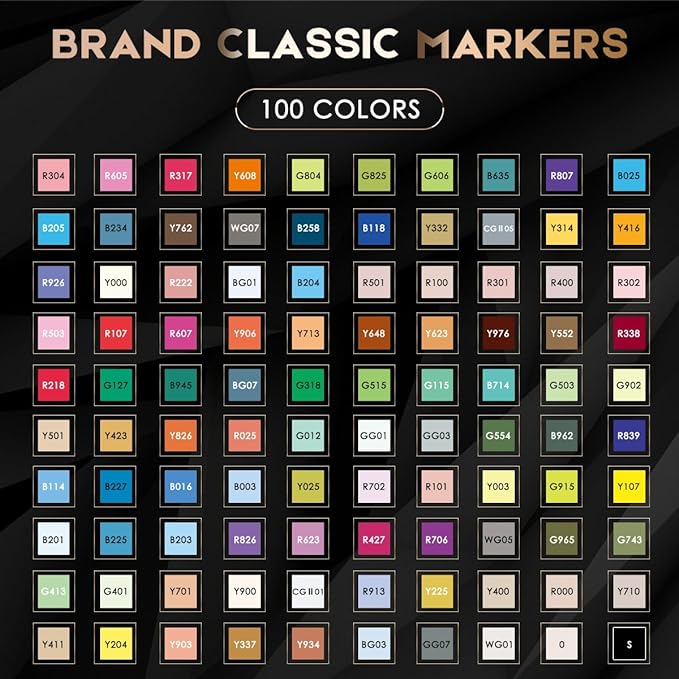 Caliart Markers, 100 Colors Dual Tip Art Markers Sketch Pens Permanent Alcohol Based, with Case for Adults Artists Drawing Illustration Sketching Coloring (White Barrel)