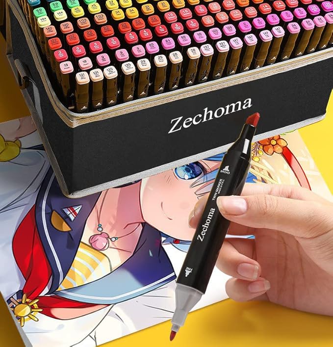 ZECHOMA 262 Colors Alcohol Markers Artist Drawing Art Dual Tip Markers Perfect for Kids Boys Girls Students Adult
