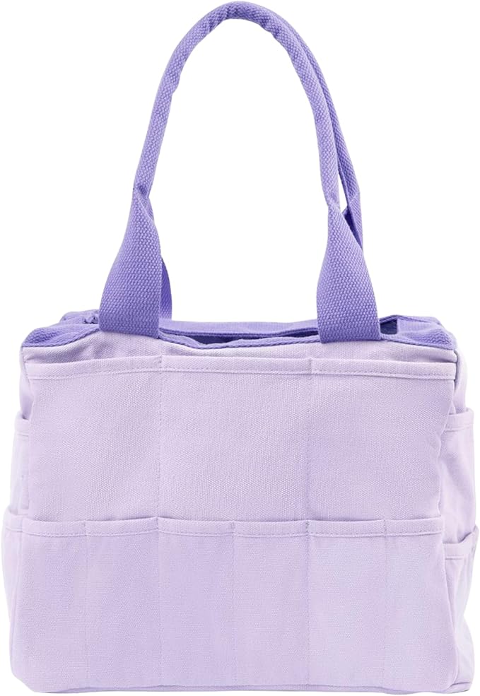 Soolla Studio Bag - World's Most Loved Art Supply & Pottery Tool Bag, Washable, Over 30 Pockets, 10 Premium Colors, Canvas Tote, Craft Organizer, Sewing, Knitting, Adults, Students, Kids (Lilac Love)