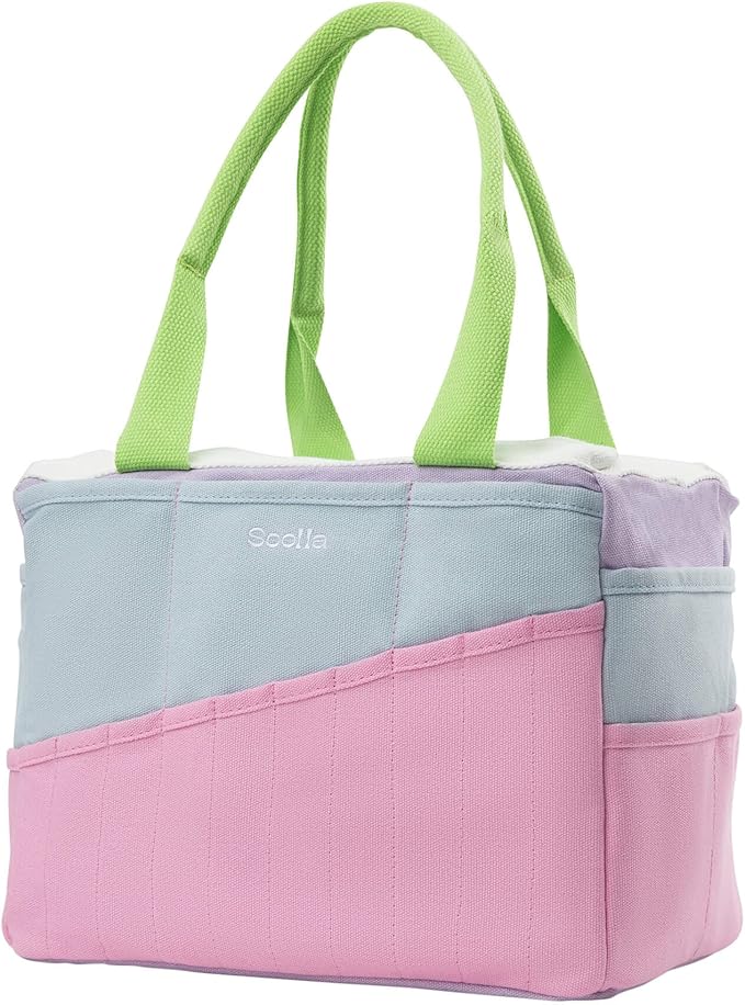 Soolla Studio Bag: Pottery Tool Bag, Art Supply Storage, Knitting Yarn Organizer, Crochet Projects, & Washable Craft Tote, 30 Pockets, 25+ Canvas Colors, Student Artist Gift (80's Windbreaker)