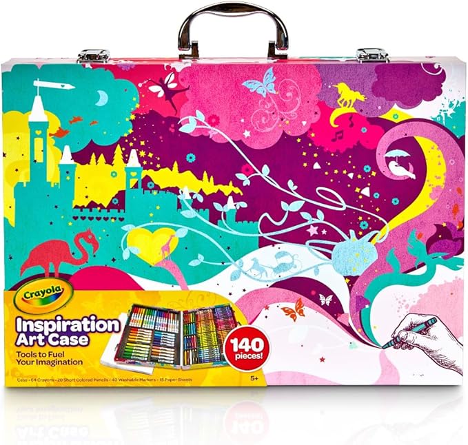Crayola Inspiration Art Case Coloring Set - Tie-Dye (140ct), Art Supplies Set For Kids, Travel Drawing Kit, Holiday & Christmas Gift for Girls & Boys, Ages 5+ [Amazon Exclusive], Pack of 4