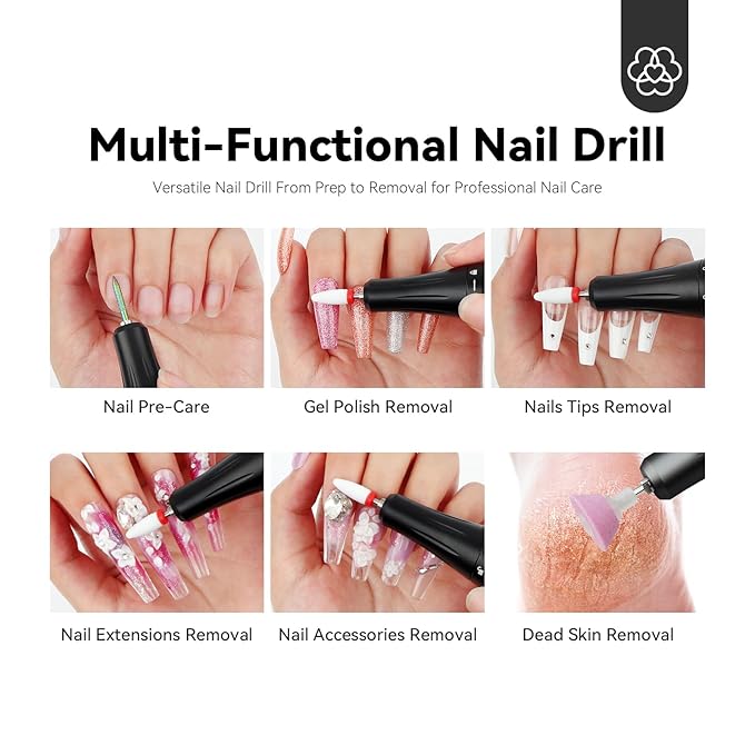 SAVILAND Professional Electric Nail Drill for Acrylic Nails : 35000RPM 2025 Portable Nail File Faster Removal Acrylic Nails & Large Battery Capacity for Nail Art, Pedicure Manicure Home Nail Salon