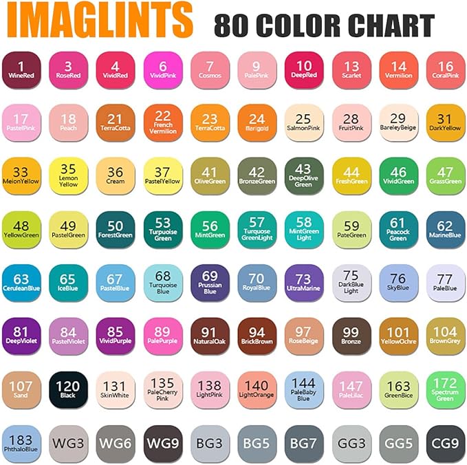 Alcohol Markers 80 Colors with Base Drawing Pen Dual Tip Art Markers for Sketch Anime Illustrations