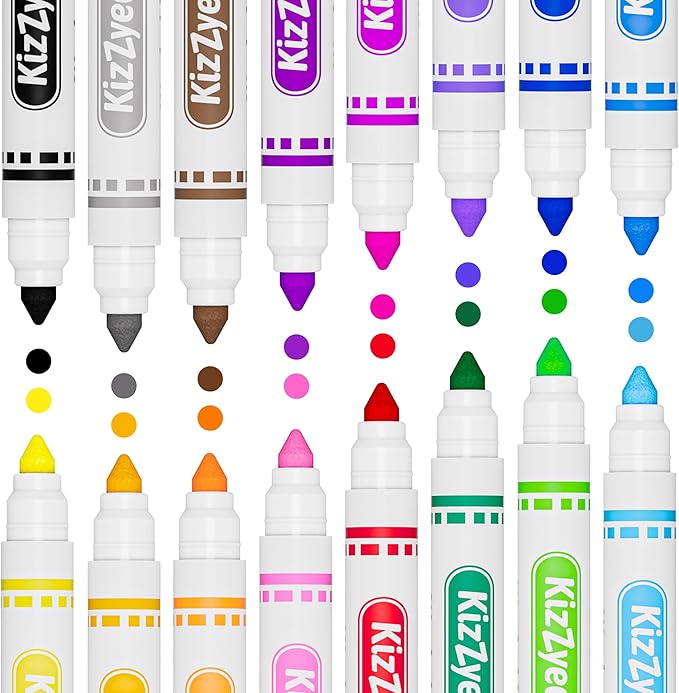 KIZZYEA Washable Markers Bulk for Kids, 320 Count, 16 Assorted Colors, Broad Line Coloring Markers for School, Classroom Supplies for Teachers, Student Art Supplies & Back to School Crafts