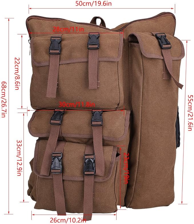 Walfront Art Portfolio Artist Backpack Coffee Canvas Artist Portfolio Carry Case Storage Backpack, Art Supply Tote Bag with Handheld Strap Multi-functional Sketching Drawing Painting Portfolio, 4K
