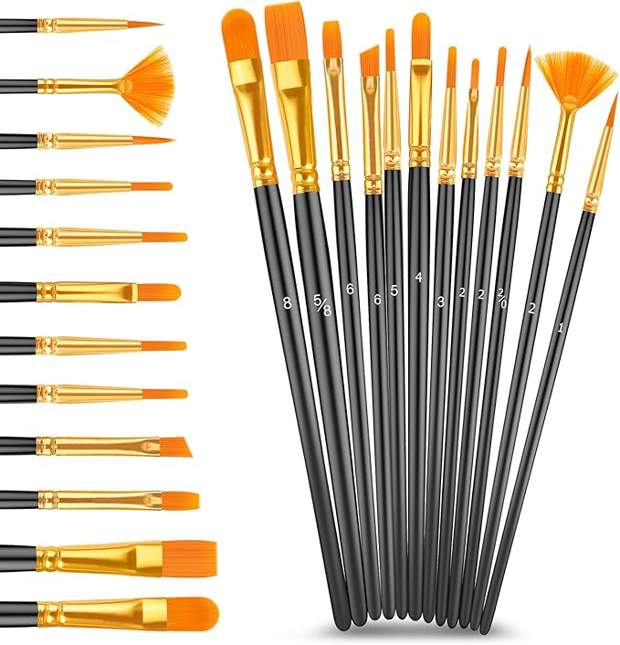 Caliart Acrylic Paint Set with 12 Brushes, 36 Colors Art Craft Paints for Artists Kids & Adults Beginners, Rich Pigments, Canvas Ceramic Wood Rock Painting Kit Art Supplies