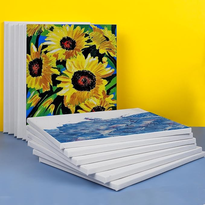 ESRICH 11x14 Canvases for Painting, 24 Pack Blank White Canvases for Painting - Cotton Paint Canvases for Oil, Acrylic & Watercolor Paint.