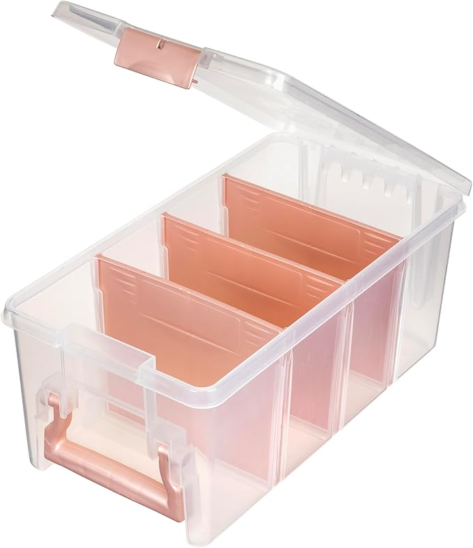 ArtBin Semi Satchel Portable Craft Organizer with 3 Dividers - Clear Plastic Storage Case for Art & Craft Supplies (Pack of 4)