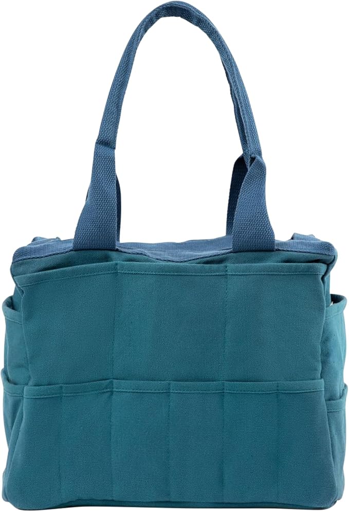Soolla Studio Bag: Pottery Tool Bag & Craft Storage, Art Supply Organizer, Washable Tote, Knitting Yarn, Crochet Projects, 30 Pockets, 20+ Canvas Colors, Gift For Artists & Teachers (Aquamarine)