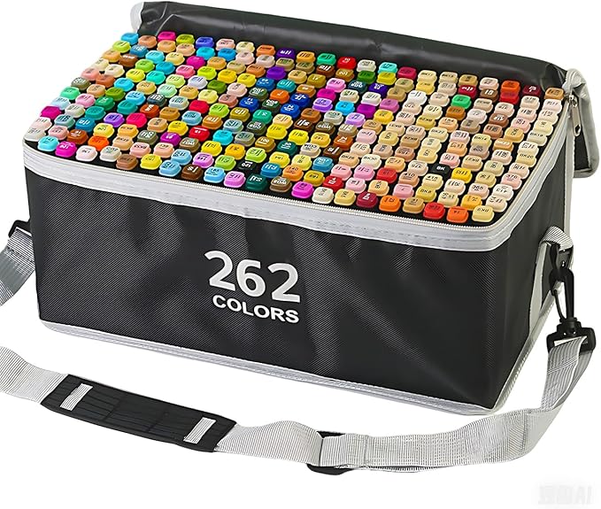 Alcohol Markers 262 Colors with Base Drawing Pen Dual Tip Art Markers for Sketch Anime Illustrations