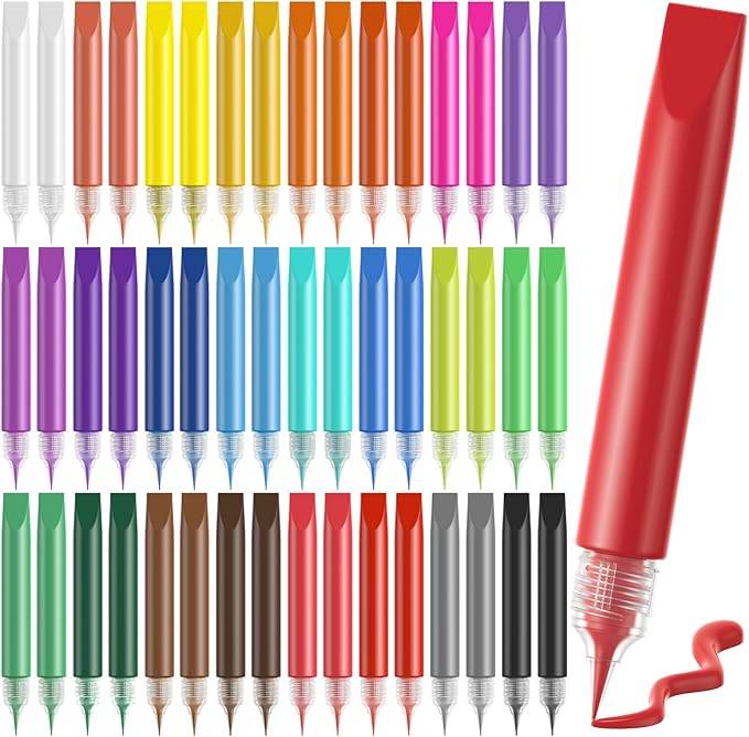 48 Pcs Suncatcher Paint Pens, Stained Glass Sun Catcher Pens 24 Colors 10ML Each, Suncatcher Kit Glass Paint Window Art Pen Crafts for Gift DIY Party Activity Supplies