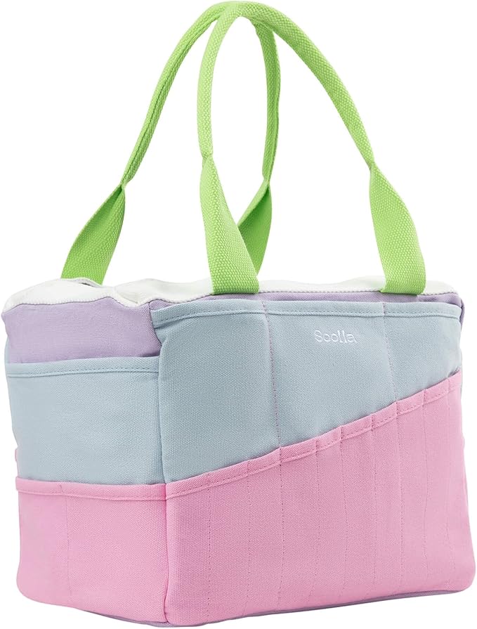 Soolla Studio Bag: Pottery Tool Bag, Art Supply Storage, Knitting Yarn Organizer, Crochet Projects, & Washable Craft Tote, 30 Pockets, 25+ Canvas Colors, Student Artist Gift (80's Windbreaker)