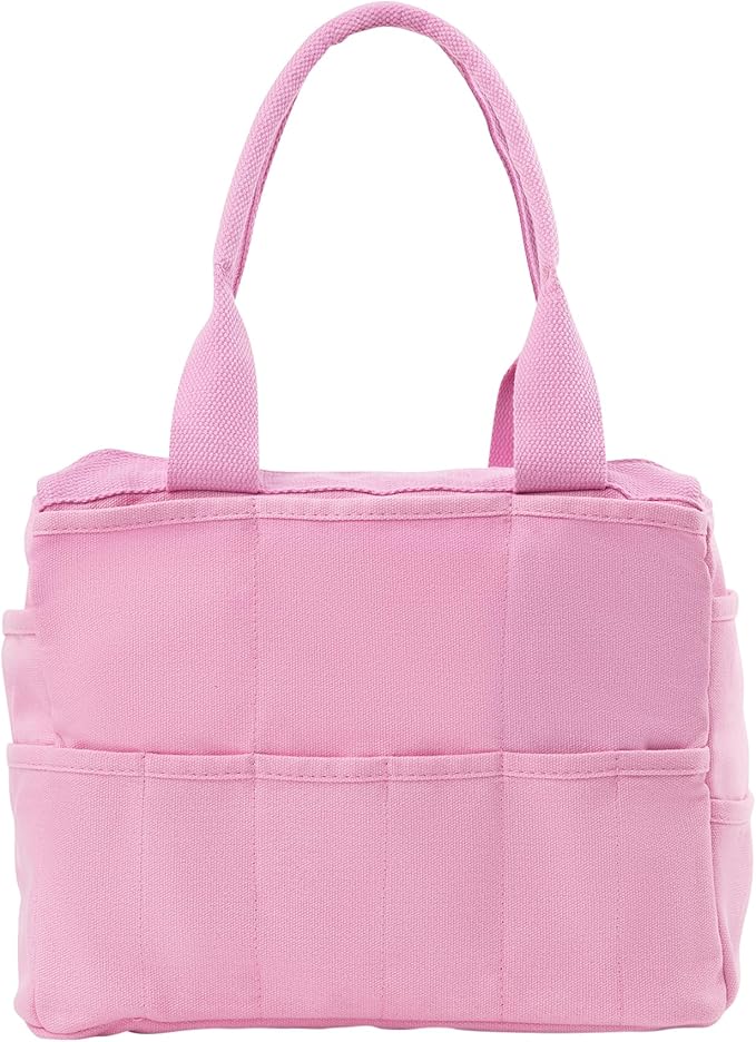 Soolla Studio Bag: Craft Organizer & Pottery Tool Bag, Washable Art Supply Tote, Knitting Yarn, Crochet Projects, 30 Pockets, 20+ Canvas Colors, Artist Gift for Adults (Flirty Flamingo)