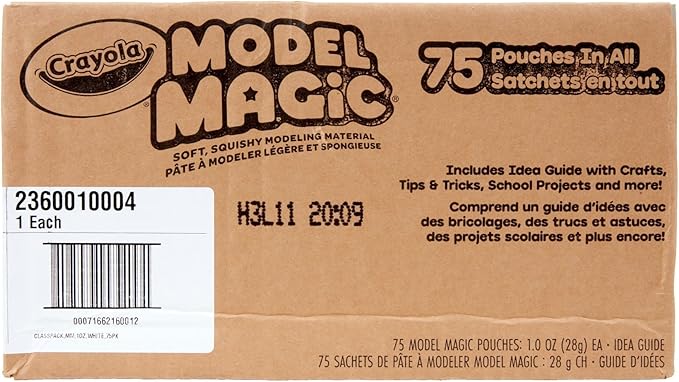 Crayola Model Magic - White (75ct), 1oz Modeling Clay Alternative, Molding Air Dry Clay for Kids, Spring Craft Supplies