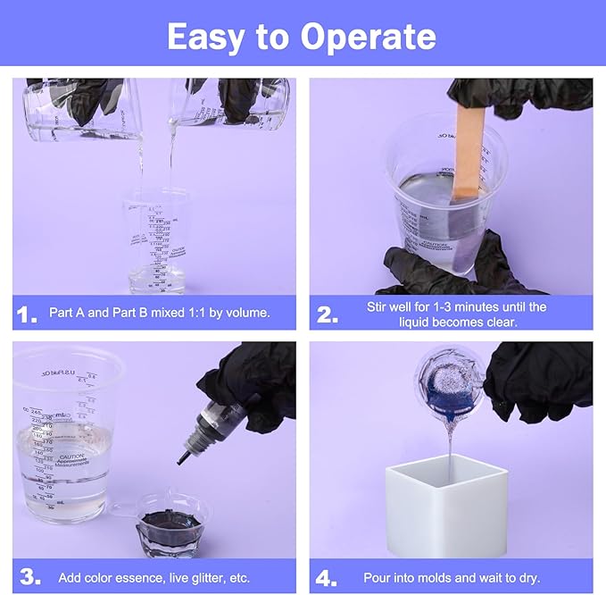 KISREL Epoxy Resin Kit for Beginners, Resin Kit with Molds, 32OZ Epoxy Kit wiht Dried Flowers, Measuring Cups and Resins Supplies