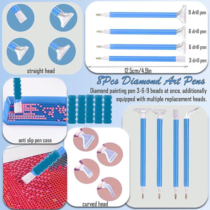 NLXCXUCY 244Pcs Diamond Art Accessories Kit All-Inclusive Diamond Painting Tool Set with A3 Diamond Painting Light Pad,Diamond Art Sealer Glue, Diamond Correction Pens, Storage Box for DIY Craft