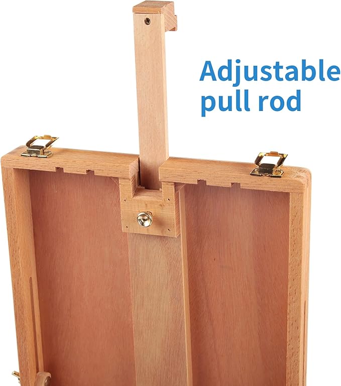 Falling in Art Wooden Tabletop Easel, Beech Wood Sketchbox Desktop Easel for Painting, Portable Art Drawing Easel for Beginners and Professionals