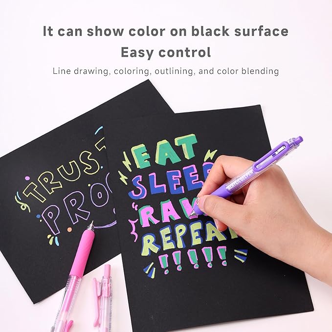 languo Acrylic Gel Pens for Coloring, 54 Colors Click Acrylic Paint Pens Set with 0.7mm Tip for Adult Coloring, Colored Gel Pens for Black Paper, Rock, Glass, Fabric, DIY and Art Crafts Supplies