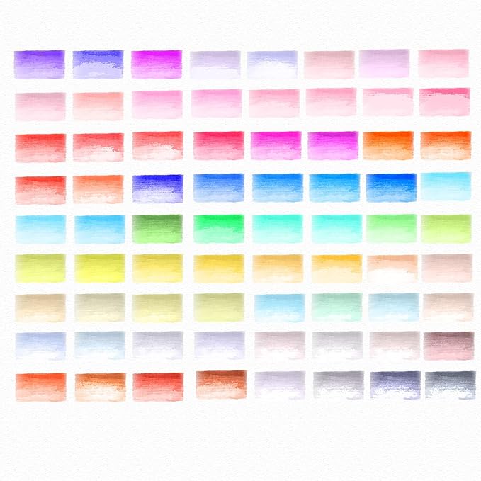 TOSHARE Watercolor Pens Set, 72-Color Dual Tip Professional Watercolor Markers for Adults, Water-Based Art Pens with 1 Aquapen, 3 Colorless Blenders, 2 Black Markers, and 12-Page Pad, Art Supplies