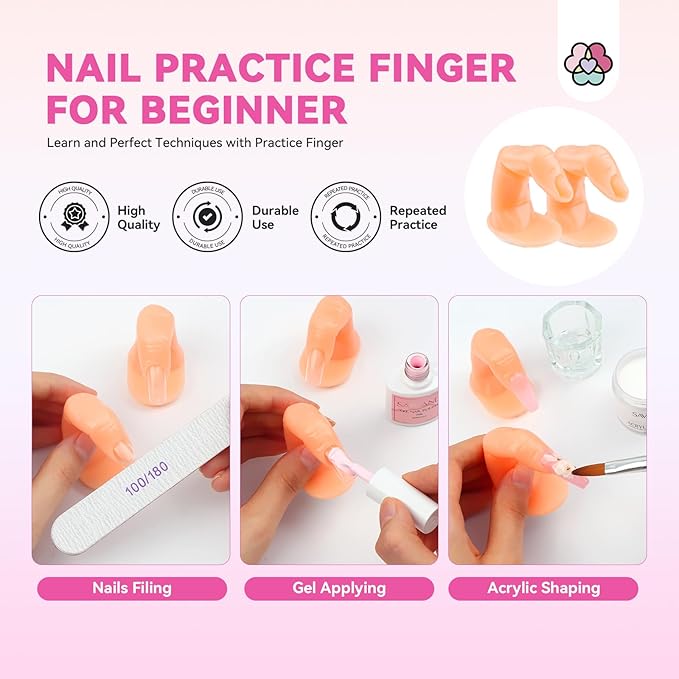 SAVILAND Acrylic Nail Kit with Everything: Professional Nails Kit Set for Beginner Acrylic Powder & Liquid Gel Polish Kit U V Light Full Nail Supplies Essential Tools DIY Home Salon Christmas Gift