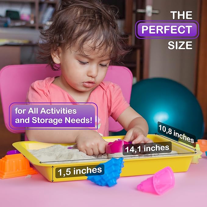 DOODLE HOG Set of 8 Art Trays for Kids, Great for Lego, Sand, Crafts, Painting, Montessori, Rainbow Tray for Classroom, Craft Trays for Kids