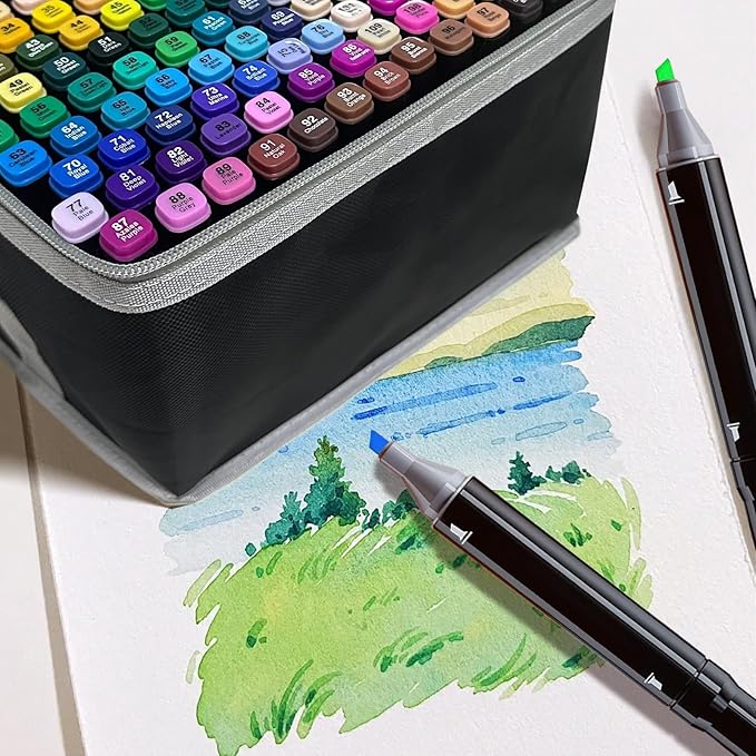 262-Color Dual-Tip Markers Set with Shoulder Bag - Art Markers for Coloring, Drawing & Sketching -Gift for Kids, Teens, Artists