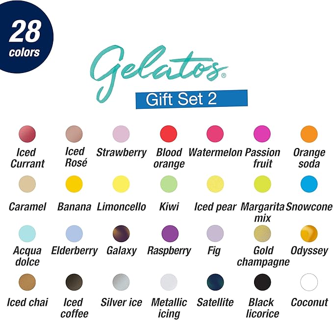 Faber-Castell Gelatos Dolce 2 Gift Set: 28 Watercolor Gel Crayons and Watercolor Supplies for Painting, Drawing & Art, Versatile Adult Pigment Crayons, Journaling Supplies for Artists & Hobbyists