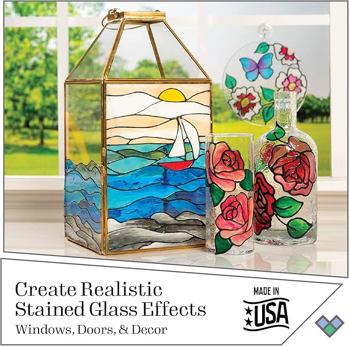 Gallery Glass Window Acrylic Craft Paint Set Formulated to be Non-Toxic, Perfect for Beginners and Artists, Eighteen Bottles, 2 Ounce, Assorted Colors 1