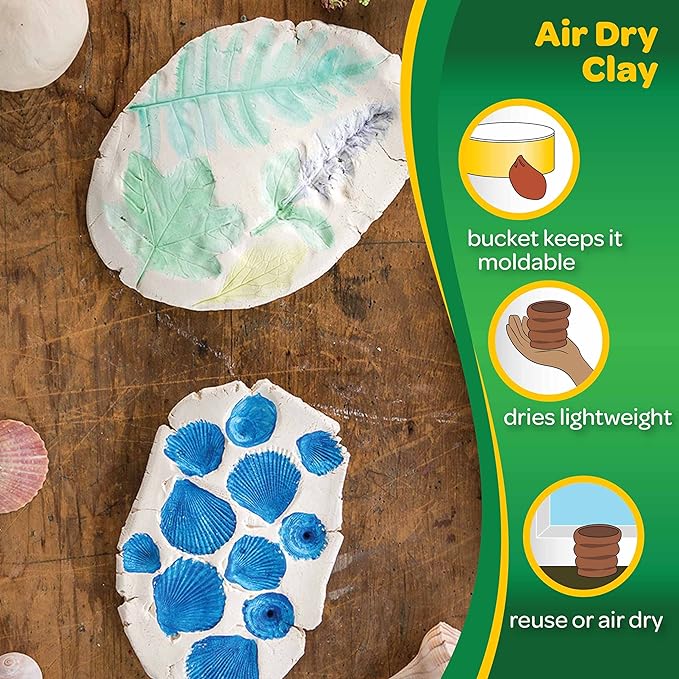 Crayola Air Dry Clay for Kids - White, 25lbs, Bulk Modeling Clay for Kids, No Bake, Sculpting & Molding Material, Bulk Art Supplies for Classrooms