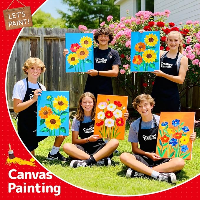 Simetufy 32 Pack 12x16 inch Large Flat Canvas Boards for Painting- Gesso Primed Acid-Free 100% Cotton Paint Canvas Panels for Acrylics Oil Watercolor Tempera
