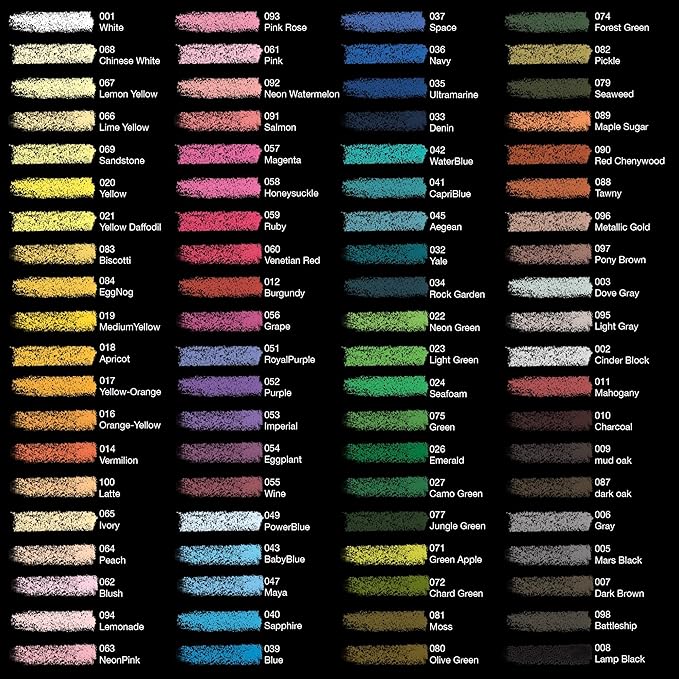 COLOUR BLOCK Soft Pastels for Artists - 80 Colors Square Chalk Soft Pastels Art Set in CARBON Box - Vibrant Pigments Art Kit for Painting, Drawing, Sketching, Hobbyist.