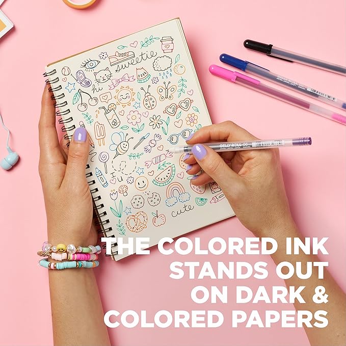 SAKURA Gelly Roll Gel Pens - Gift Set - Ink Pen Set for Journaling, Art, Calligraphy, or Drawing - Assorted Point Sizes with Storage Case - Assorted Colored Ink with Special Effects - 74 Pack
