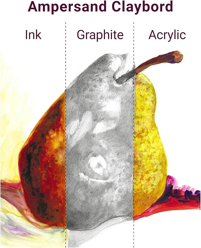 Ampersand Art Supply Claybord | 9" x 12" | 2" Cradled Profile | Kaolin Clay Painting Panel for Acrylic, Ink, Watercolor & Mixed Media | Canvas & Paper Alternative