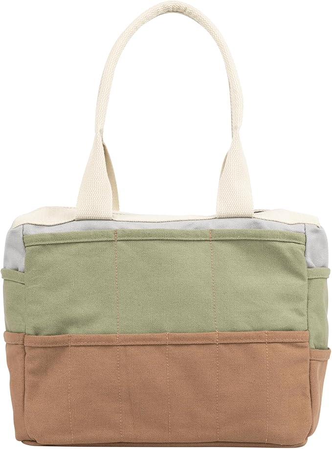 Soolla Studio Bag: Pottery Tool Bag & Art Supply Storage Organizer, Washable Craft Tote, Knitting Yarn, Crochet Projects, 30 Pockets, 25+ Colors, Canvas, Artist Gift for Students & Adults (Good Earth)