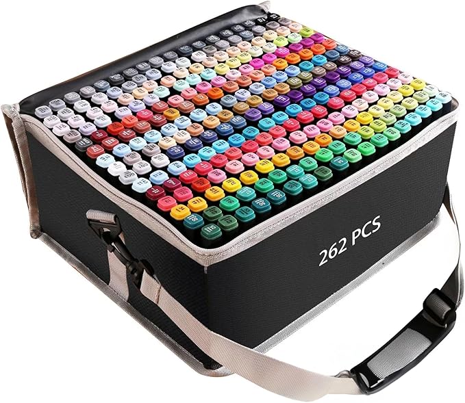 ZECHOMA 262 Colors Alcohol Markers Artist Drawing Art Dual Tip Markers Perfect for Kids Boys Girls Students Adult