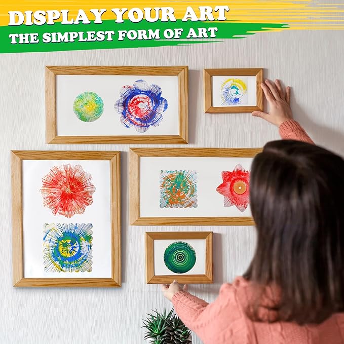Spin Art Machine for Kids - Paint Spinner Art Craft Kit with 36 Artboards & 7 Colors - Arts and Crafts Painting Set for Boys Girls Ages 4-12, Birthday Easter Gifts for 6 7 8 9 10 Year Old（Green）