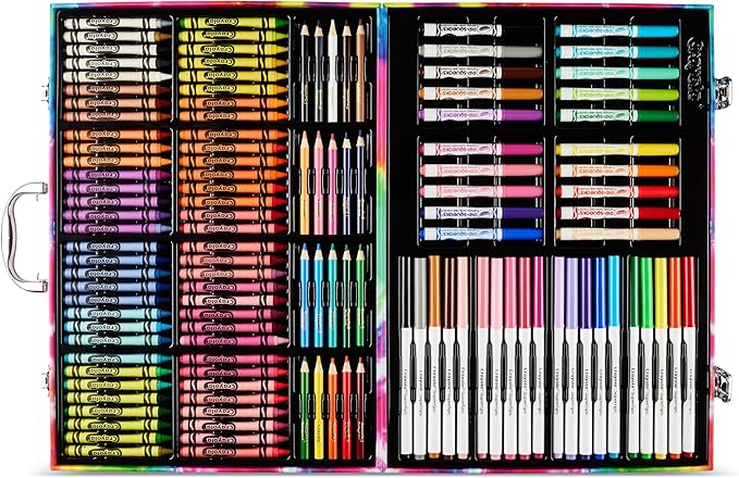 Crayola Inspiration Art Case Coloring Set - Tie-Dye (140ct), Art Supplies Set For Kids, Travel Drawing Kit, Gift for Girls & Boys, Ages 5+ [Amazon Exclusive]