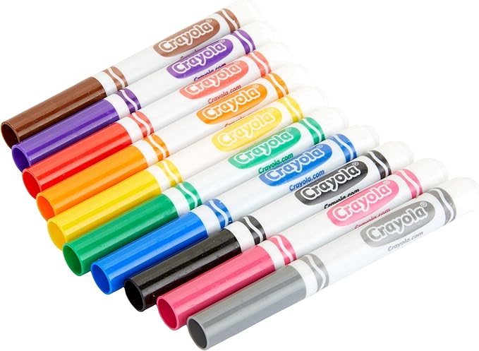 Crayola Broad Line Markers (12pk), Assorted Bulk Markers for Kids, Arts & Crafts Supplies for Coloring Books, Construction Paper, Ages 3+