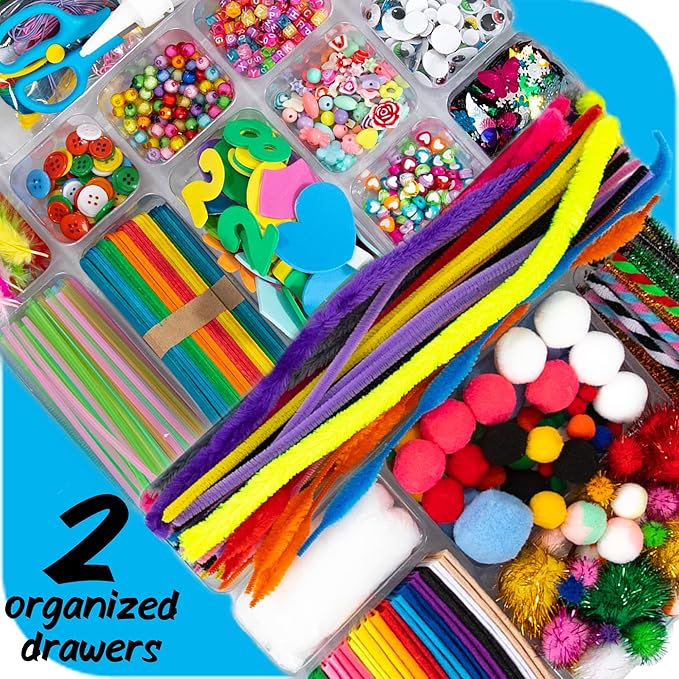 Arts and Crafts Supplies for Kid - 1600+Pcs Craft Kits for Kids - DIY School Craft Project for Kids Age 4 5 6 7 8-12 Christmas Gifts for Girls and Boys Crafts for Girls Ages 8-12 Arts Activities