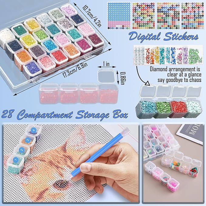 NLXCXUCY 244Pcs Diamond Art Accessories Kit All-Inclusive Diamond Painting Tool Set with A3 Diamond Painting Light Pad,Diamond Art Sealer Glue, Diamond Correction Pens, Storage Box for DIY Craft