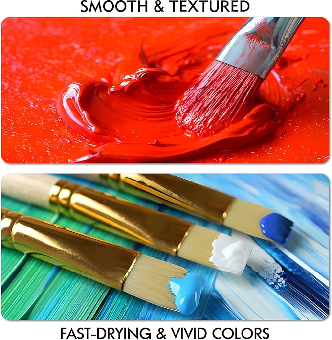 unuaST Acrylic Paint Sets for Adults, 14 Colors Large Bulk Acrylic Paints kits Rich Pigment Art Painting Supplies for Artists/Beginners, Paint Sets for Canvas with Pump, Color Wheel (10oz/300ml)
