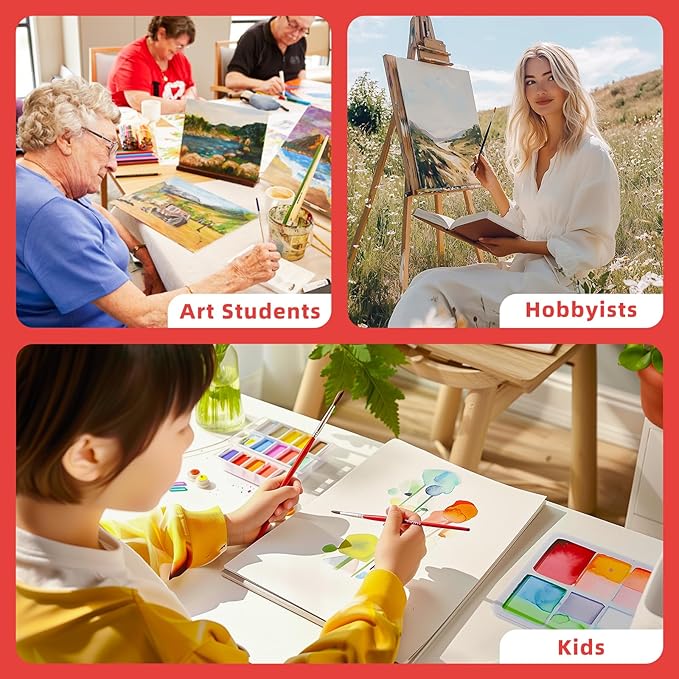 Simetufy 4 Pack 9x12Inch Canvas Boards for Painting, Blank Canvas Panels, Gesso Primed Acid-Free 100% Cotton for Acrylics Oil Watercolor Tempera Paint