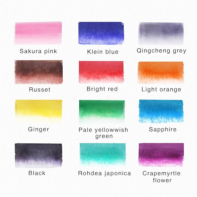 TOSHARE 12 Colors Blendable Watercolor Markers for Adults 2026 Professional Double Tip Paint Pens with 1 Water Brush Pen Water Based Coloring Pens Drawing Markers Set with Flexible Brush Tip