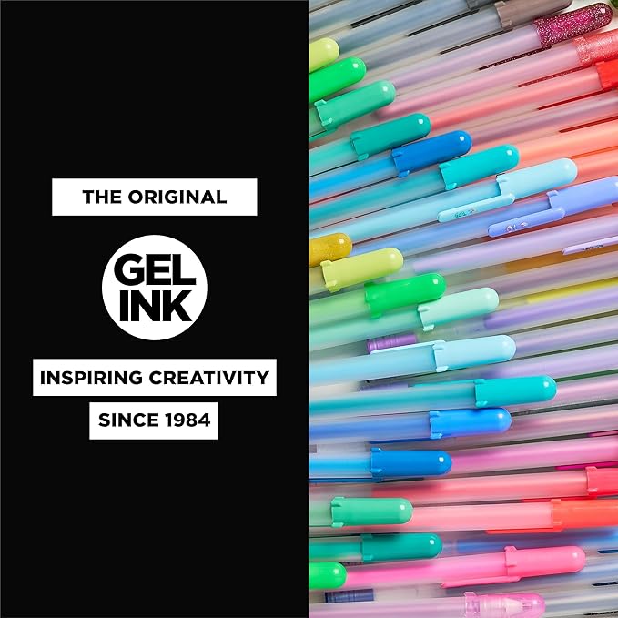 SAKURA Gelly Roll Gel Pens - Gift Set - Ink Pen Set for Journaling, Art, Calligraphy, or Drawing - Assorted Point Sizes with Storage Case - Assorted Colored Ink with Special Effects - 74 Pack