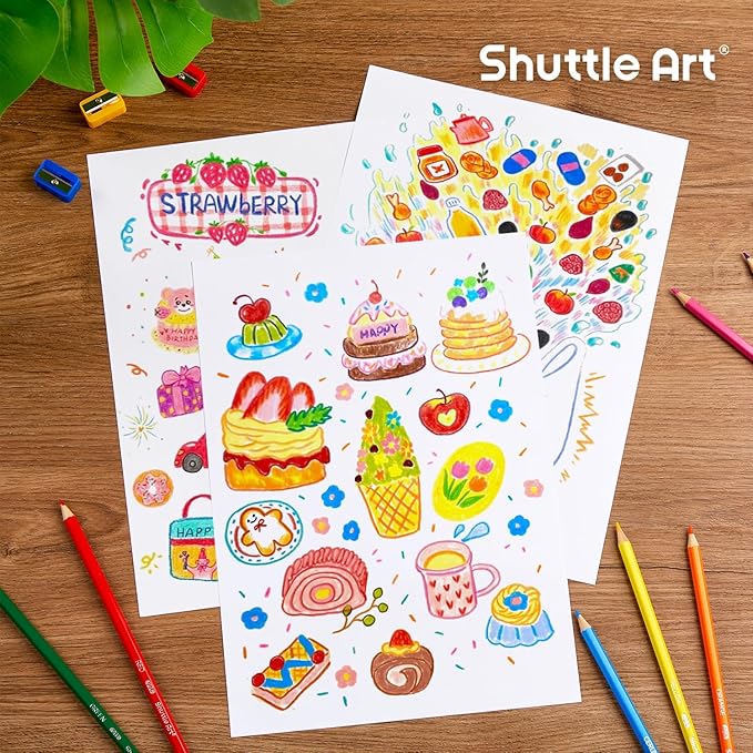 Shuttle Art Colored Pencils Bulk, 408 Pack Coloring Pencil Set Plus 20 Sharpeners, 12 Assorted Colors, Classroom Pack School Supplies